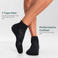 Lapulas 6 Pack Men's Ankle Socks with Cushion, Cotton Quarter Socks for Sport Training Running