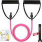 RitFit Single Resistance Exercise Band with Comfortable Handles - Ideal for Physical Therapy, Strength Training, Muscle Toning - Door Anchor and Starter Guide Included