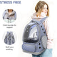 Cat Backpack Carrier, Breathable Cat Carrier Large Space Bubble Pet Backpack for Kitty Small Dog up to 12lbs, Transparent & Foldable Pet Carrier for Travel Hiking (Blue