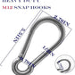 10Pack 5.5 Inch Spring Snap Hooks, Heavy Duty Carabiner Clips for Swing, 12MM 1/2” Quick Chain Link Buckle Clip Keychain Carabiners for Hammock Fitness Gym Boating-1350lbs Capacity