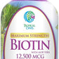 Maximum Strength Liquid Biotin Drops w/ 12,500 MCG – Best Vitamins for Fast Hair Growth, Reduced Hair Loss, Healthy Skin & Strong Nails -5X More Potent Than Pills– Max Absorption, Vegan– 4oz, 30 Serv