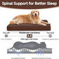 OhGeni Orthopedic Waterproof & Machine Washable Dog Bed for Large Pets, Suitable for Crates, Cat Mat with 25D Egg Crate Foam, Non-Slip Bottom & Removable Cover, Invisible Zipper, 41 Inches(Brown)