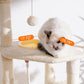 Heybly Cat Tree, Cat Tower for Indoor Cats with Scratching Board, Multi-Level Cat Furniture Condo with Feeding Bowl, Beige HCT010MM
