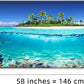 Tropical Island Coral Reef Landscape Canvas Wall Art for Living Room,Unique View Split Waterline Scenery,Beautiful Nature Summer Travel Scenic Picture Print Artwork Painting Decor,Inner Frame 30x60