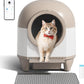 WARCAT Self Cleaning Litter Box Automatic, 90 L Automatic Cat Litter Box for Multiple Cats APP-Controlled with Smart Sensors, Safety Protection,Mat,1 Roll Garbage Bag (Brown)