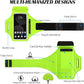 Running Armband with Earphone Bag Cell Phone Armband for iPhone 16 15 Pro 14 Plus 13 11 XR XS, Galaxy S24/S10 Water Resistant Sports Phone Holder Case & Zipper Slot Car Key Holder for 6.7 inch Phone
