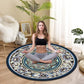 Knsbk Large Round Yoga Mat 4.6'X3.5mm for Exercise Premium Extra Thick, Ultra Comfortable, Non Slip, Meditation Mat