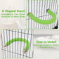 Rypet U Shape Parrot Perch Stand Toy for Paw Grinding Clean Stick Exercise, Rough-Surfaced Quartz Bird Perch Standing Cage Accessories for for Small Parakeets Cockatiels Conures Macaws Finches(Green)