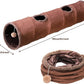 ZENFUN 51"x 12" Collasiple Cat Play Tunnel, Cats Tubes and Tunnels, Cat Foldable Hide and Seek Tunnel Toy, Brown Suede Pet Tube Toy for Rabbits, Ferrets, Puppy, Diameter 12 Inch