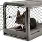 DIGGS Revol Collapsible Dog Crate with Wheels - Premium Portable Dog Crate - Safe, Stylish, and Convenient Indoor Kennel (Smoke, Small)