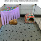 RIOUSSI Guinea Pig Hideout Hideaway Corner Fleece Toys Cage Accessories with Reversible Sides, Heart/Gray-Purple