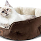 Asvin Medium Dog Bed for Medium Dogs, Cat Beds for Indoor Cats, Pet Bed for Puppy and Kitty, Extra Soft & Machine Washable with Anti-Slip & Water-Resistant Oxford Bottom, Brown, 25 inches