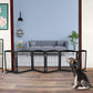 ZJSF Freestanding Dog Fence Indoor, Foldable Dog Gate for Doorways, Stairs or Hallways, Sturdy Wood Extra Wide Pet Gate with Support Feet for The House, Black, 24 "Height-6 Panels