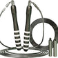 Speed Jump Rope with Weights - Interchangeable 2mm & 5mm Dual Cables Fast-Clip System for CrossFit, Double Unders, HIIT - Adjustable 9.8-10ft Speed Rope for Men/Women/Kids Home Gym