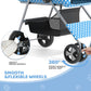 Magshion Foldable Pet Stroller, 3-in-1 Dog Travel Jogger with Detachable Carrier, Cup Holder, Storage Basket, Folding Carrier for Small/Medium Dogs & Cats Up to 33 lbs, Sky Blue Polka Dots
