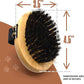 The Buddy System Pet Close Brush, Soft Touch Oval Palm Brush - Bamboo Massage Handheld with Soft Boar Bristles and Elastic Band for Dogs and Cats