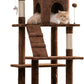 MWPO 70.1-Inch Large Cat Tree, Multi-Level Tall Cat Tower for Indoor Cats, Plush Cat Condo with Big Padded Perches, Sisal-Covered Scratching Posts, Hammock, Toys for Kittens & Cats - Brown