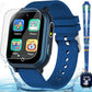 Kids Smart Watch Gift for Boys Ages 3-12, IP67 Waterproof, 32 Puzzle Games, HD Touchscreen Dual Camera Vedio Pedometer Music Player, Kids Watch Toy Birthday Gifts for Boys Ages 5 6 7 8 9 10 (Blue)