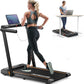 2 in 1 Folding Treadmills for Home Small Office, 2.5HP Walking Pad Treadmill with Handle Bar, 300lbs Capacity, Copmact Protable Treadmill with Smart APPs, 12 HIIT Modes and Touch Screen