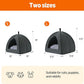 Amazon Basics Cat Cave Bed, 2-in-1 Foldable House for Indoor Cats, with Washable Cushion and Non-Slip Base, 15 x 15 Inches, Small