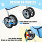 Dog Stroller, Folding 4 Wheels Pet Stroller for Small Medium Dog Cat Travel Carrier with Weather Cover Storage Basket Cup Holders Blue