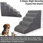 5 Step Pet Stairs Ramp for High Beds Sofas 5-30 Inch with Sturdy Non Slip Waterproof Pads, Machine Washable Cover Indoor Balanced Design for Cats Dogs Small Medium Large XL Pets Grey (Grey, Large, 1)