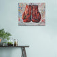 Quorin Banksy Graffiti Boxing Wall Art Red Boxing Gloves Pictures Gym Sport Wall Decor Canvas Print Painting Artwork for Gym Living Room Bedroom 20"x24"