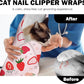 27.6" Cat Grooming Wrap, Self Adhesive Cat Wrap for Cutting Nails, Anti-Escape Calming Cat Swaddle Wrap for Medicine Ear Cleaning, Strawberry Anti-Scratch Cats Burrito Restraint Blanket, Pet Tool
