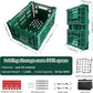 Foldable Large Green Plastic Bicycle Rear Basket with Cargo Net and Waterproof Cover Net for Shopping Outings, Pets, School, Picnics or Outdoor Activities, Easy to Install on Rack Mount