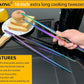 JETKONG 2 Pcs 16-Inch Stainless Steel Fine Tongs Extra Long Chopstick Tongs Long Kitchen Forceps for Cooking (Rainbow)