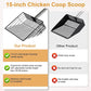 15" Chicken Poop Scooper & Rake, Metal Chicken Coop Scoop for Poop with 24 to 68" Adjustable Stainless Steel Handle, Litter Scooper Sifting Shovel Chicken Coop Accessories