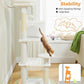 White Cat Tree for Indoor Cats, 45.7" Multi-Level Cat Tower with Large Metal Frame Hammock, Cat Condo with 4 Scratching Posts and Top Perch, White