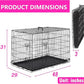 FDW Dog Crate for Large Dogs 48 Inch Folding Metal WirePet Cage Double Door W/Divider Panel Indoor Outdoor Kennel Leak-Proof Plastic Tray,Black