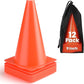 GHB Soccer Cones 7" 9" of 12 24 Pack Disc Soccer Sport Cones Training Field Marker Agility Cones for Basketball, Coaching, Practice Equipment Includes Drills Guide