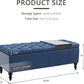 Ottoman with Storage,50.2-inch Upholstered End of Bed Storage Bench for Bedroom,for The Living Room,for Entryway, with Tray & Button and Safety Hinges,Detachable (Blue)