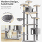 Made4Pets Tall Cat Tree, 80" Cat Tree Tower for Indoor Cats Large Adult, Modern Cat Tower with Scratching Post, Cozy Hammock, 3 Perches and 2 Condos, Sturdy and Fluffy, Light Gray