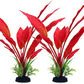 ALEGI Silk Aquarium Plants, 12 Inch Artificial Silk Plants Decorations for Fish Tank,Aquarium Décor Plastic Plants (Red, 2 Pack)