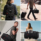 Gym Bags for Men Women, 45L Sports Travel Duffle Bag with Shoe Compartment, 3 in 1 Weekener Overnight Backpack with Wet Pocket, Black