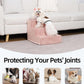 Dog Stairs for Small Dogs,13" H,3-Step Dog Steps Ramp for Bed and Couch with High Density Foam,Non-Slip Pet Steps for Doggy and Cat,Pet Stairs with a Washable Cover,Pink