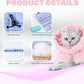 Cat Recovery Collar, Soft Adjustable Cone for Cats and Kittens, Lightweight Waterproof Elizabethan Collar for After-Surgery Care, Prevent Licking and Scratching, Neck Protector for Pets（Pink,M）
