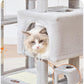Taoqimiao Cat Tree, 68-Inch Cat Tree Cat Tower for Indoor Cats, Plush Multi-Level Cat Condo with 6 Scratching Posts, 2 Perches, 2 Caves,Hammock, 3 Pompoms,MS020SW Light Gray