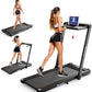 Treadmill with Incline, 3 in 1 Under Desk Treadmill Walking Pad with Removable Desk Workstation 3.5HP Foldable Compact Walking Treadmills for Home Small Office with Wristband Remote Control