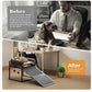 Pet Stairs Ramp Dog with Detachable 20% Wider Seat Mate,Companion Chair Platform for Small Doggie and Cat,Dachshund Puppy Non-Slip Ladder Perch,Doggy Step for High Bed Window Sofa Office Grey