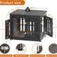 26" Heavy Duty Dog Crate Furniture for Small,Medium and Large Dogs,Rustic Wooden Dog Cage Kennel Indoor Furniture with Waterproof Top,Decorative Pet House Side End Table (Black & Grey)
