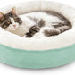 Love's cabin Round Donut Cat and Dog Cushion Bed, 20in Pet Bed for Cats or Small Dogs, Anti-Slip & Water-Resistant Bottom, Super Soft Durable Fabric Pet Beds, Washable Luxury Cat & Dog Bed Blue
