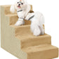 Dog Stairs for Small Dogs,22" H,5-Step Dog Steps for Bed and Couch with High Density Foam,Non-Slip Pet Steps for Doggy and Cat,Pet Stairs with a Washable Cover,Khaki