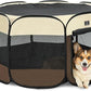 A4Pet Puppy Playpen, 39.5” Pet Playpen with Bowl, Suitable for Puppies, Kittens, and Small Animals, Removable Zipper & Mesh Panel(16”W × 10”H)