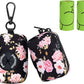 Petmolico Dog Poop Bag Holder Leash Attachment, Waste Bag Dispenser Zippered Pouch, Fits Any Leash, Includes Free Roll of Bags, 2 Packs - Pink Rose