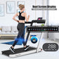 GYMAX Walking Pad, 2.25HP Dual Display Foldable Treadmill for Home with Remote/Smart App Control, Portable Compact Treadmill for Office Under Desk, Folding Running Machine for Small Spaces