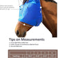 Harrison Howard UV-proof Multi-Function Fabrics Thick Fleece Padding Horse Fly Mask Half Face with Ears Signature Blue Horse Large